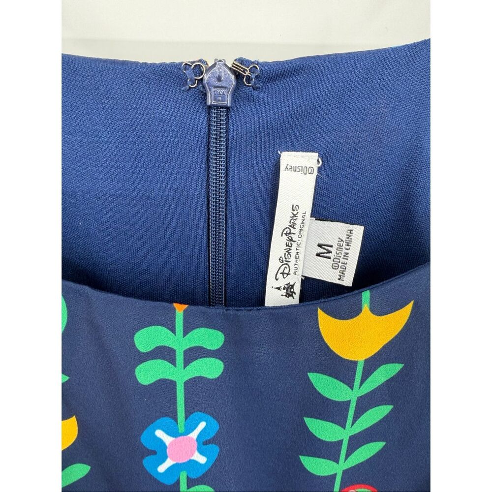 Disney Parks Blue It's a Small World Dapper Day Goodbye Halter Dress Size Medium - Picture 2 of 8